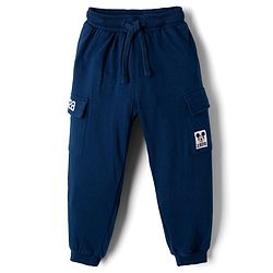Babyhug Disney Terry Knit Full Sleeves TSweatshirt & Track Pant Set With Mickey Mouse Graphic - Navy Blue
