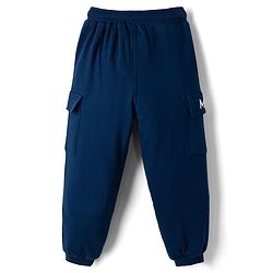 Babyhug Disney Terry Knit Full Sleeves TSweatshirt & Track Pant Set With Mickey Mouse Graphic - Navy Blue