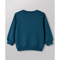 Babyhug Disney Terry Knit Full Sleeves Sweatshirt & Joggers Set with Mickey Mouse Graphic - Teal Blue