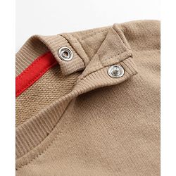Babyhug Disney Terry Knit Full Sleeves Sweatshirt & Joggers Set With Mickey Mouse Graphic - Tan