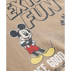 Babyhug Disney Terry Knit Full Sleeves Sweatshirt & Joggers Set With Mickey Mouse Graphic - Tan