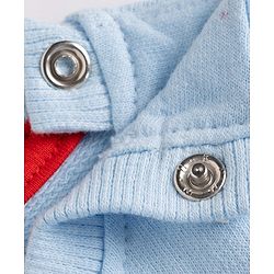 Babyhug Disney 100% Cotton Knit Full Sleeves Sweatshirt & Trackpant Winter Wear Suit With Mickey Mouse Graphics - Light Blue