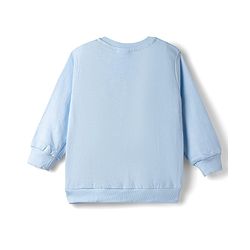 Babyhug Disney 100% Cotton Knit Full Sleeves Sweatshirt & Trackpant Winter Wear Suit With Mickey Mouse Graphics - Light Blue