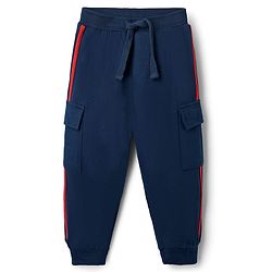 Babyhug Disney Terry Knit Full Sleeves Sweatshirt & Joggers Set with Simba & Friends Graphic at Front & Back - Red & Navy Blue