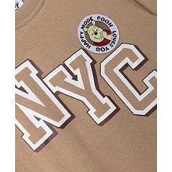 Babyhug Disney Single Jersey Knit Full Sleeves T-shirt and Joggers With Winnie the Pooh Graphic - Brown