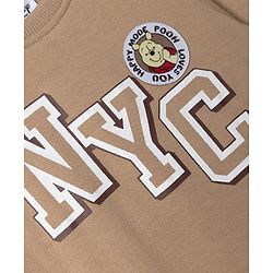 Babyhug Disney Single Jersey Knit Full Sleeves T-shirt and Joggers With Winnie the Pooh Graphic - Brown