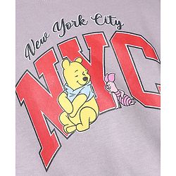 Babyhug Disney Terry Knit Full Sleeves Sweatshirt & Trackpants with Winnie The Pooh Graphic - Lavender & Red
