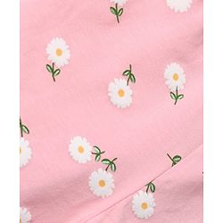 Babyhug Cotton Lycra Knit Full Length Solid & Floral Printed Leggings Pack Of 3 - Pink Green & Yellow