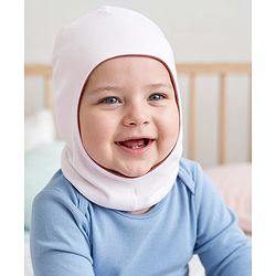 Babyhug Cotton Knit Reversible Monkey Cap With Star Design Light Peach - Diameter 14.5 cm