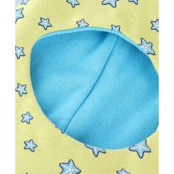 Babyhug Cotton Knit Reversible Monkey Cap With Star Design Light Blue - Diameter 14.5 cm