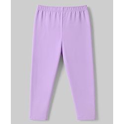 Babyhug Cotton Elastane Lycra Knit Full Length Leggings With Polka Dot & Animal Print Pack of 3 - White, Purple & Pink