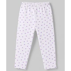 Babyhug Cotton Elastane Lycra Knit Full Length Leggings With Polka Dot & Animal Print Pack of 3 - White, Purple & Pink