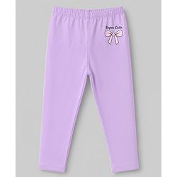 Babyhug Cotton Elastane Lycra Knit Full Length Leggings With Polka Dot & Animal Print Pack of 3 - White, Purple & Pink