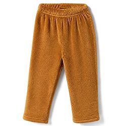 Babyhug Velour Knit Full Sleeves T-Shirt & Pajama Winter Night Suit with Cosy Snuggles in Brown