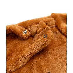 Babyhug Velour Knit Full Sleeves T-Shirt & Pajama Winter Night Suit with Cosy Snuggles in Brown