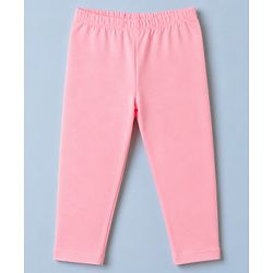 Babyhug Cotton Lycra Knit Full Length Leggings with Hearts & Butterfly Print Pack of 3 - Pink & White