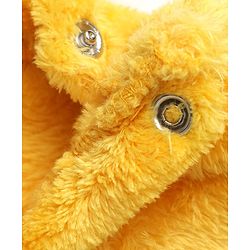 Babyhug Velour Knit Full Raglan Sleeves T-Shirt & Pajama Winter Night Suit with Fox Patch & Applique - Yellow