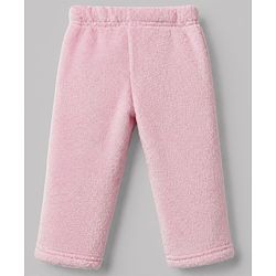 Babyhug Velour Knit Full Sleeves T-Shirt & Pajama Winter Night Suit with Bear Patch in Pink