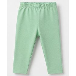 Babyhug Cotton Elastane Knit Full Length Slim Fit Leggings With Floral Print Pack of 3 - Pink Green Navy Blue