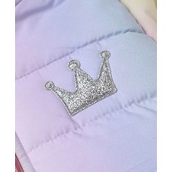 Babyhug Woven Hoodies with Full Sleeves and Crown Sequins in Pink