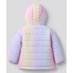 Babyhug Woven Hoodies with Full Sleeves and Crown Sequins in Pink