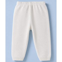 Babyhug Knit Full Sleeves Striped Sweater Set - White