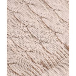 Babyhug Cable Knit Solid Full Sleeves Woolen Dress - Beige