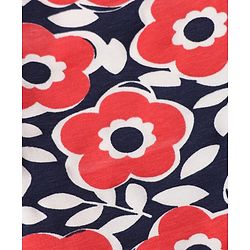 Babyhug Cotton Lycra Elastane Knit Slim Fit Full Length Leggings with Bow, Floral & Strawberry Print Pack of 3 - White, Navy Blue & Red