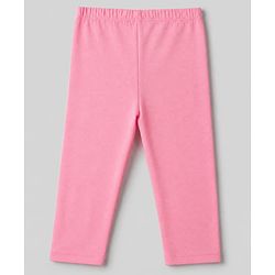 Babyhug Cotton Lycra Elastane Knit Slim Fit Full Length Solid Leggings with Floral & Polka Dots Print Pack of 3 - White, Lilac & Pink