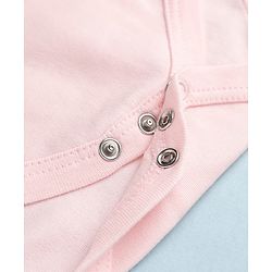 Babyhug 100% Cotton Interlock Knit Solid Onesies with Full Sleeves Pack of 3 - Peach, Pink & White