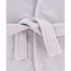 Babyhug Velour Microfiber Knit Full Sleeves Hooded Bath Robe With Elephant Embroidery & Ear Applique - Grey