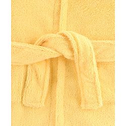 Babyhug Velour Microfiber Knit Full Sleeves Hooded Bath Robe With Tiger Embroidery & Ear Applique - Yellow