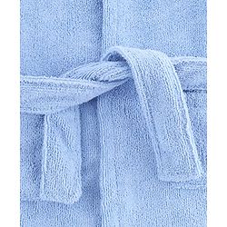 Babyhug Velour Microfiber Knit Full Sleeves Hooded Bath Robe With Shark Embroidery & Ear Applique - Light Blue