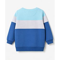 Babyhug 100% Cotton Terry Knit Full Sleeves T-Shirt & Joggers Set With Text Print - Blue