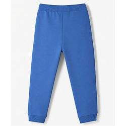 Babyhug 100% Cotton Terry Knit Full Sleeves T-Shirt & Joggers Set With Text Print - Blue