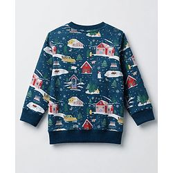 Babyhug 100% Cotton Knit Full Sleeves Christmas Theme Printed T-Shirt & Jogger Set - Dark Green