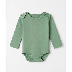 Babyhug 100% Cotton Interlock Knit Solid Onesies with Full Sleeves Pack of 3 - Sea Green, Tan & Navy Blue