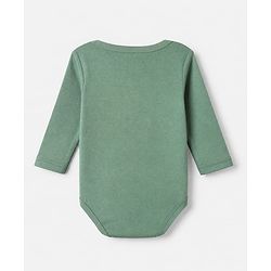 Babyhug 100% Cotton Interlock Knit Solid Onesies with Full Sleeves Pack of 3 - Sea Green, Tan & Navy Blue