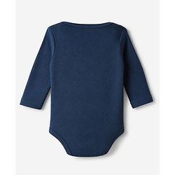 Babyhug 100% Cotton Interlock Knit Solid Onesies with Full Sleeves Pack of 3 - Sea Green, Tan & Navy Blue