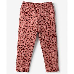Babyhug Cotton Elastane Knit Full Length Leggings With Heart & Animal Print Pack of 3 - Pink & Black
