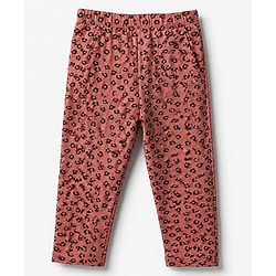 Babyhug Cotton Elastane Knit Full Length Leggings With Heart & Animal Print Pack of 3 - Pink & Black