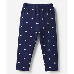 Babyhug Cotton Elastane Knit Full Length Leggings With Heart & Animal Print Pack of 3 - Pink & Black
