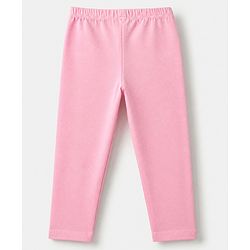 Babyhug Cotton Elastane Knit Full Length Leggings With Heart & Animal Print Pack of 3 - Pink & Black