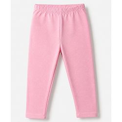 Babyhug Cotton Elastane Knit Full Length Leggings With Heart & Animal Print Pack of 3 - Pink & Black