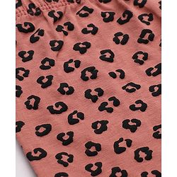 Babyhug Cotton Elastane Knit Full Length Leggings With Heart & Animal Print Pack of 3 - Pink & Black