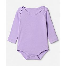 Babyhug 100% Cotton Interlock Knit Solid Onesies with Full Sleeves Pack of 5 - Pink, Lavender, Lemon, Baby Pink & Rose Gold