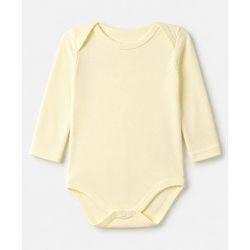 Babyhug 100% Cotton Interlock Knit Solid Onesies with Full Sleeves Pack of 5 - Pink, Lavender, Lemon, Baby Pink & Rose Gold