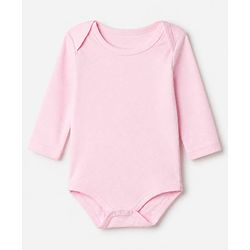 Babyhug 100% Cotton Interlock Knit Solid Onesies with Full Sleeves Pack of 5 - Pink, Lavender, Lemon, Baby Pink & Rose Gold