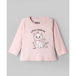Babyhug Disney Single Jersey Knit Full Sleeves T-Shirt & Pyjama Night Suit with Minnie Mouse & Marie Print Pack of 2 - Pink  & White