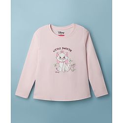 Babyhug Disney Single Jersey Knit Full Sleeves T-Shirt & Pyjama Night Suit with Minnie Mouse & Marie Print Pack of 2 - Pink  & White